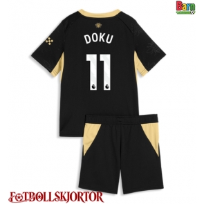 Manchester City Jeremy Doku #11 Borta Kläder Barn 2026-27 Kortärmad (+ Korta byxor)